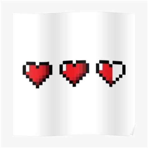 Minecraft Hearts Poster For Sale By Gibbytherat Redbubble