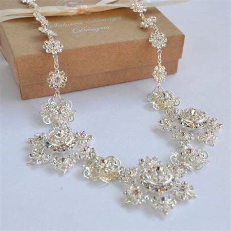 Noelle Necklace Swarovski Crystal Snowflake Rhinestone Bridal