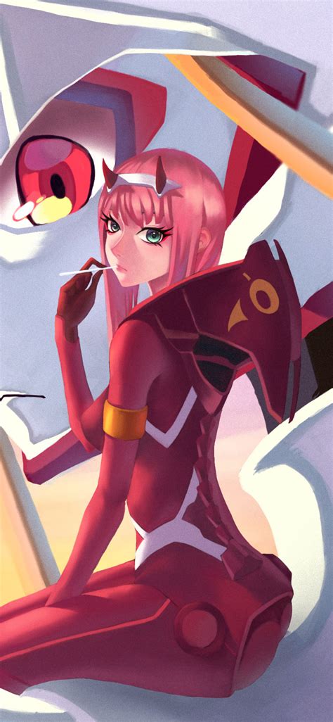 1125x2436 Anime Girl Pink Hair Zero Two Darling In The Franxx Iphone Xs
