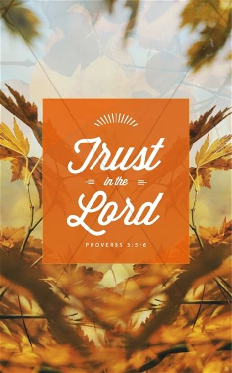 Trust In The Lord Ministry Church Bulletin Harvest Fall Church