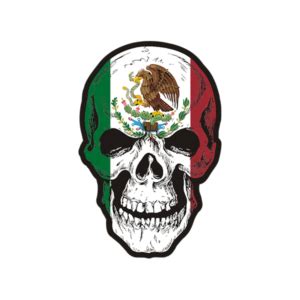 Mexican Flag Skull Mexico Mexicana Sticker Decal V2 Rotten Remains
