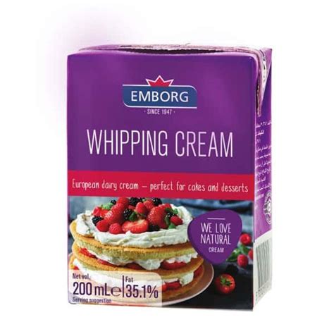 But if you've made too much of it or if you're enjoying it at a later time, storing it properly is essential transfer the whipped cream in an airtight container. Emborg Whipping Cream 200 ml - GoMarket