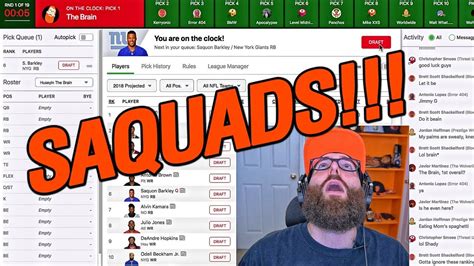 Fantasy Football Dynasty Draft 2018 Startup - YouTube