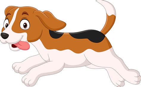 Cartoon Funny Dog Running Isolated On White Background 5151712 Vector