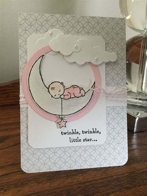 Stampin Up Moon Baby Baby Girl Cards Baby Shower Cards Baby Cards