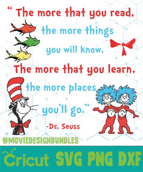 The More That You Read Dr Seuss Cat In The Hat Quotes Svg