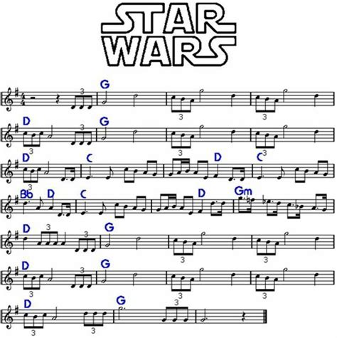 Star Wars Partitura Partituras Para Clarinete Partitura De Flauta Partituras De Guitarra