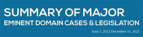 Irwas Summary Of Major Eminent Domain Cases