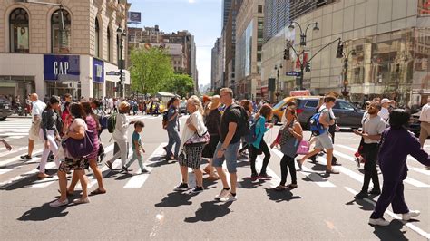 diverse people crossing street in new york city stock video footage storyblocks