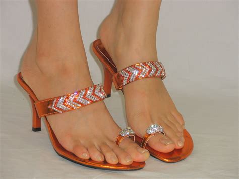 Sexy Dazzling Rhinestone Toe Ring Sandals Sparkle Slide On Heels Ebay