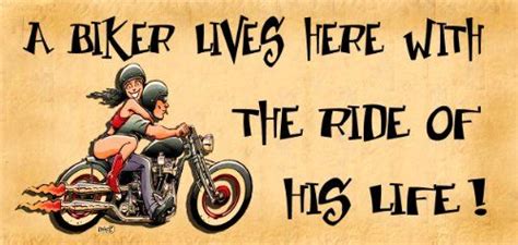 Wooden Funny Sign Wall Plaque Wooden Funny Sign A Biker Lives Here With