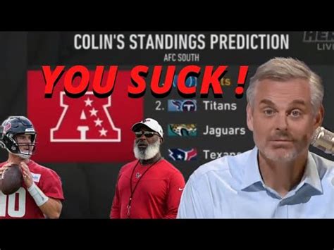 Texans Ranked Th In Afc South Colin Cowherd Reaction Video Sports Nfl Youtube