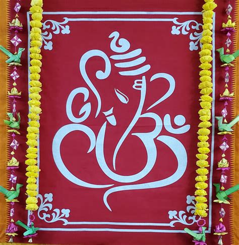Ganesha Idol Printed On Cloth For Ganesha Festival Or Home Decor 4