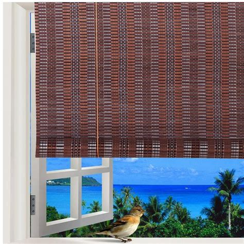 Thy Collectibles Natural Bamboo Roll Up Window Blind Roman Sun Shade Wb