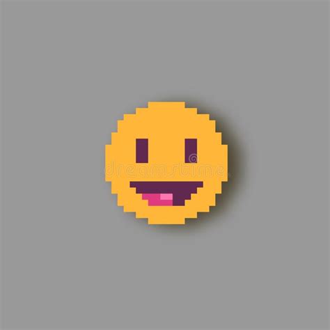 Cute Pixel Emoticons Set Of Emoji Smile Icons Pixel Art Vector