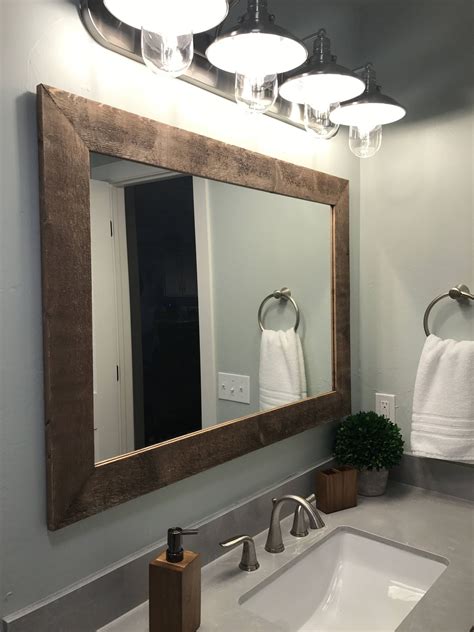 Shiplap Reclaimed Styled Wood Framed Mirror 20 Stain Colors Rustic