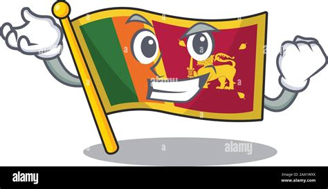 Flag Sri Lanka Cartoon With In Successful Character Stock Vector Image