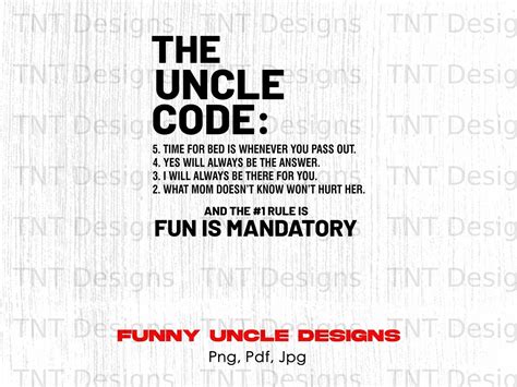The Uncle Code Trendy Appreciation Niece Nephew Funny Digital Etsy