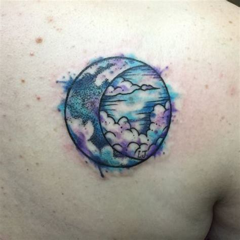 Mel Perlman Beach Tattoo Watercolor Tattoo Moon Tattoo