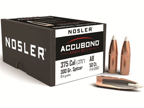 Nosler Accubond Bullets 375 Cal 375 Diameter 300 Grain Bonded