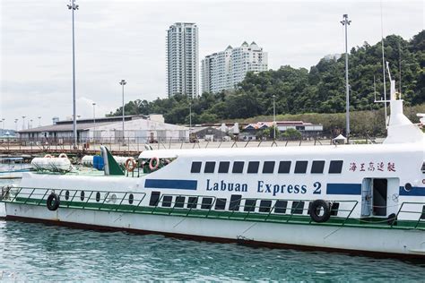 The ferry to labuan leaves kk at 8:00am and arrives in labuan at 11:15am. Jesselton Point, Kota Kinabalu, Malaysia