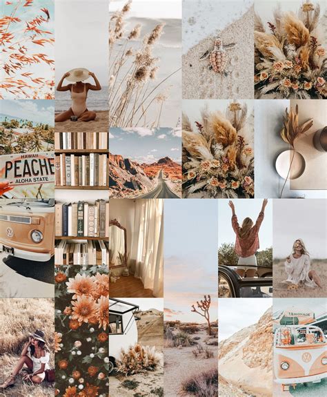 Photo Collage Kit Beige Aesthetic Boho Collage Kit Digital Etsy Australia