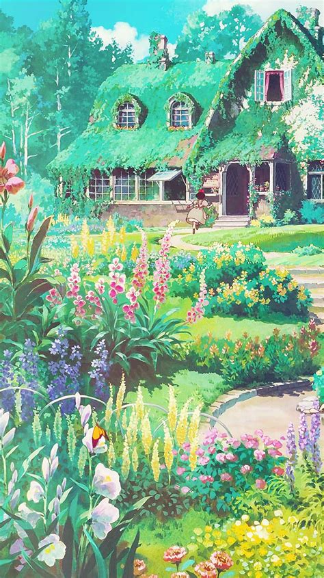 Aprettyfire Ghibli Flowers Ghibli Artwork Anime Scenery