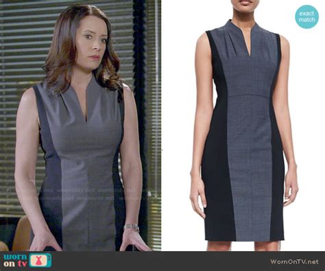 Wornontv Frankies Grey V Neck Dress With Contrasting Side Panels On