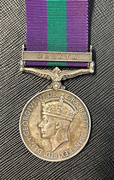 Worcestershire Medal Service Gsm 1918 Gvi Malaya Green Howards
