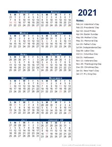 Yearly 2021 calendar with marked federal holidays (us) and common observances in portrait format. Printable 2021 Accounting Calendar Templates - Calendarlabs