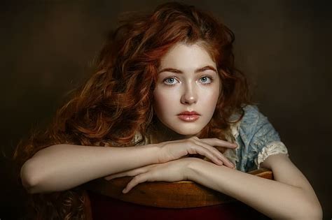 Hd Wallpaper Nastasya Parshina Women Redhead Blue Eyes Makeup Lipstick Wallpaper Flare