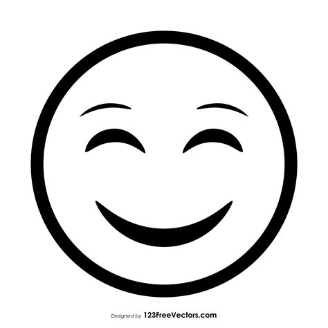 Free Download Smiley Face Outline Emoji Vector Image In Adobe