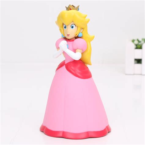 Super Mario Bro Figure Pink Princess Peach Pvc Collectible Model