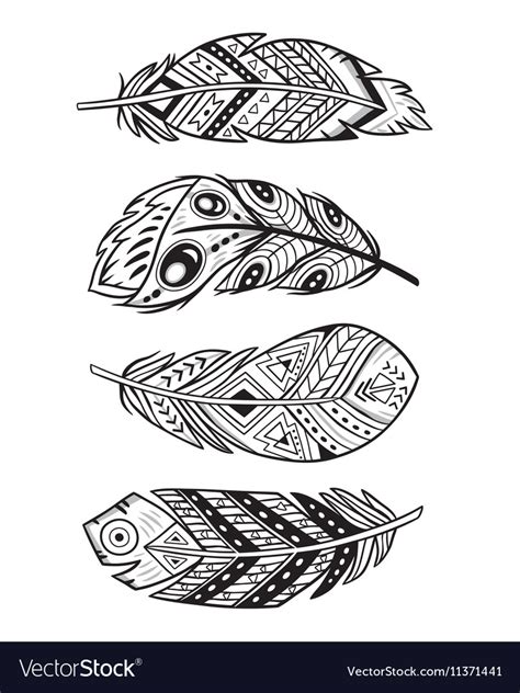 Boho Feather Drawing