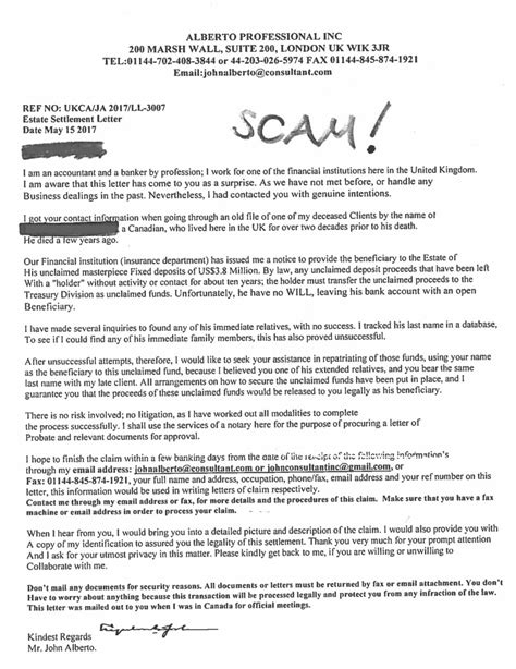 By using this letter, a person can update all of this letter includes the sender's former name, their new legal name, and, if necessary, an opportunity to correct their mailing address as well. Police warn of ongoing inheritance letter scam - BayToday.ca