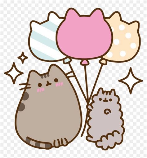 Two Cats Holding Balloons With One Cat On It S Head And The Other In