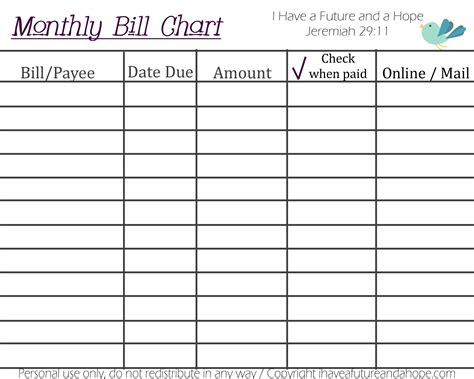 Free Printable Bill Payment Schedule Excel Templates