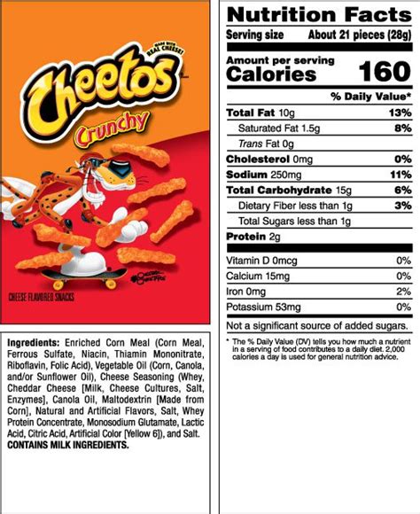 Baked Cheetos Nutrition Facts