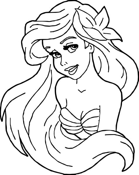Nice Ariel Mermaid Girl Coloring Page Ariel Coloring Pages Princess