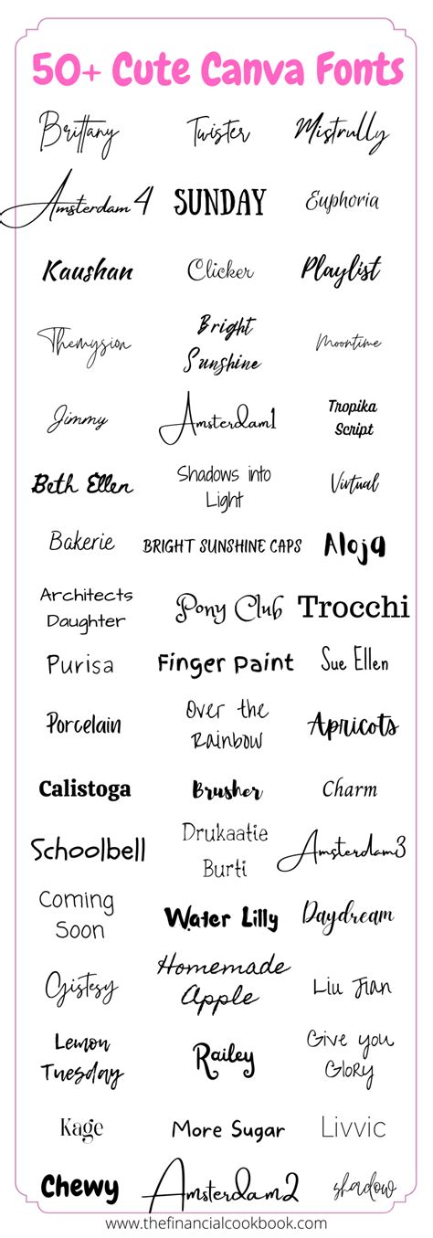 50 Cute And Free Canva Fonts Girly Fonts Lettering Lettering Fonts