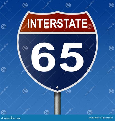 Highway Sign For Interstate Route 65 Stock Illustration Illustration