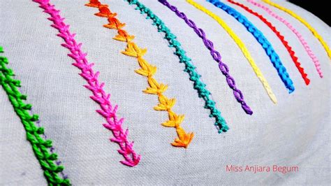 10 Colorful Basic Hand Embroidery Border Stitches For Beginner 79