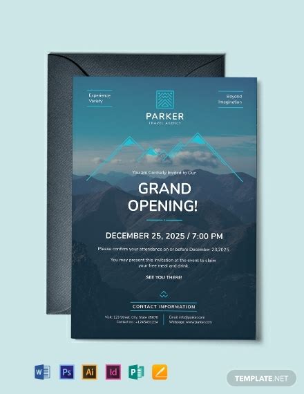 travel agency invitation template word psd indesign