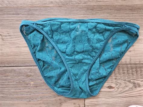 Vtg Vanity Fair Double String Bikini Panties Sheer Lace Nylon 8 Xl Green 1000 Picclick