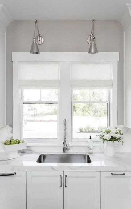 20 Trendy Kitchen Window Over Sink Decor Roman Shades White Kitchen