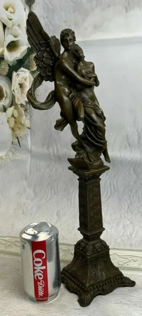 TALL NUDE MALE Angel Carries Girl Bronze Sculpture Art Nouveau Mythical Deco NR PicClick