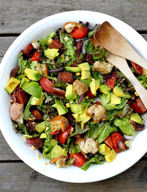 Blt Salad With Avocado And Grilled Croutons Tastefood