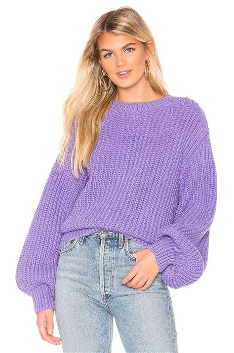 Bardot Balloon Sleeve Sweater In Light Purple Revolve Sweater