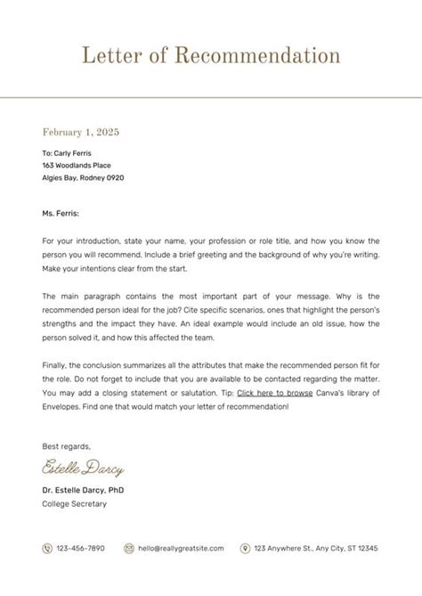 Free Printable Letter Of Recommendation Templates Canva