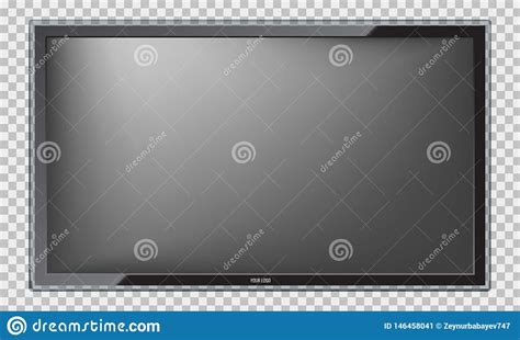 Modern Led Tv Screen With Realistic Reflection Stock Illustration